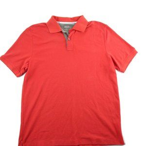 Crocs Mens Polo Golf Shirt Red Short Sleeve Relaxed Tech Cotton Blend Size Large